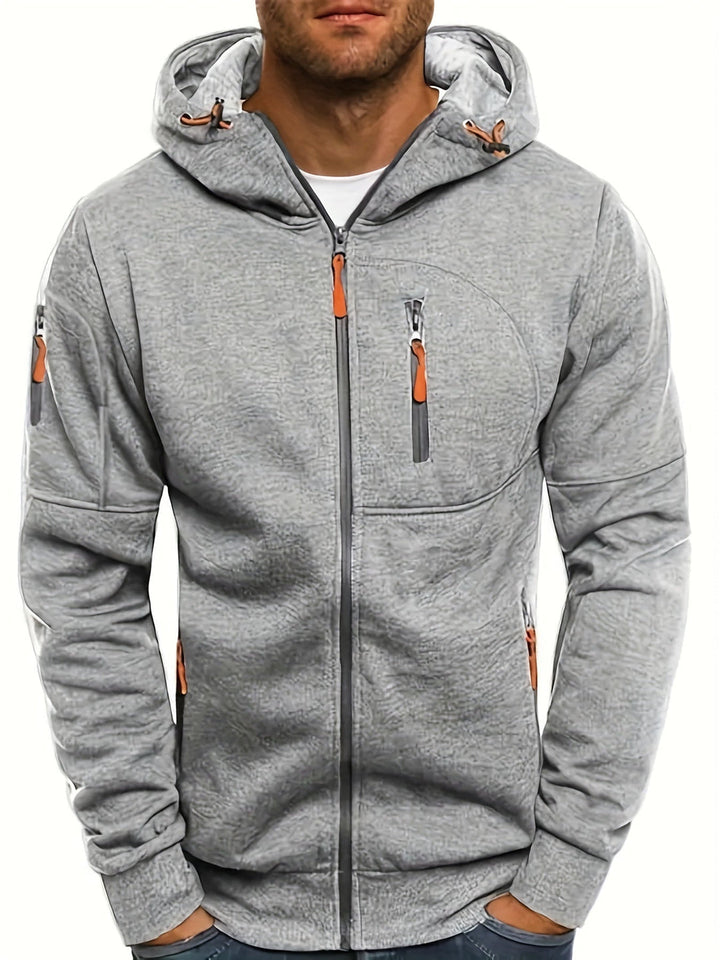 Męskie Bluza z Kapturem Casual - Nowoczesny Styl - Szary