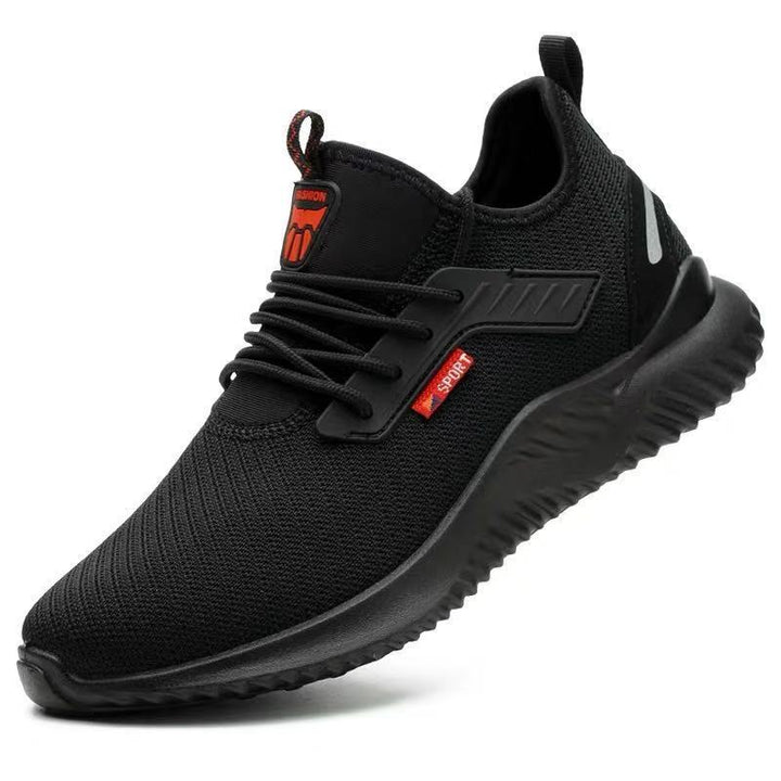 Męskie Buty Robocze ze Stalową Noskiem - Wygodne Sneakersy - Czarny