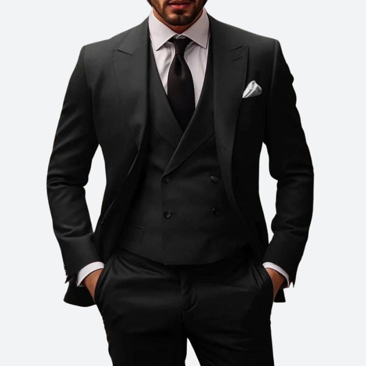 Męskie Eleganckie Trzyczęściowe Garnitury - Formalne Okazje - Czarny