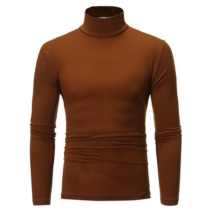 Męskie Golfowe Coltruie z Długimi Rękawami - Elegancka Klasyka - Brązowy