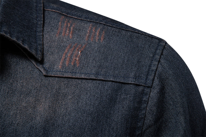 Męskie Koszula Denim - Casual Slim Fit Stretch