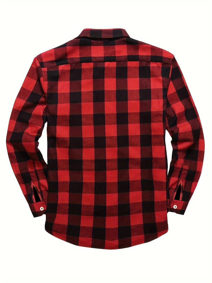 Męskie Koszula Flanelowa w Kratę - Casual Komfort