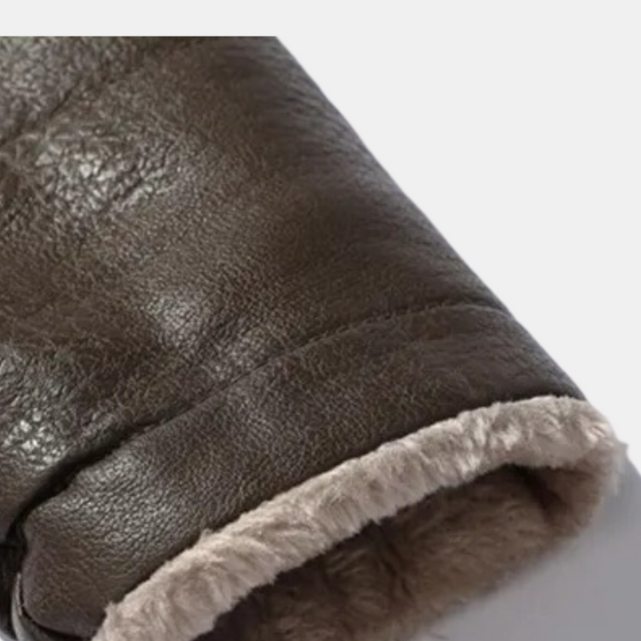 Męskie kurtka skórzana sherpa fleece - elegancki bomber