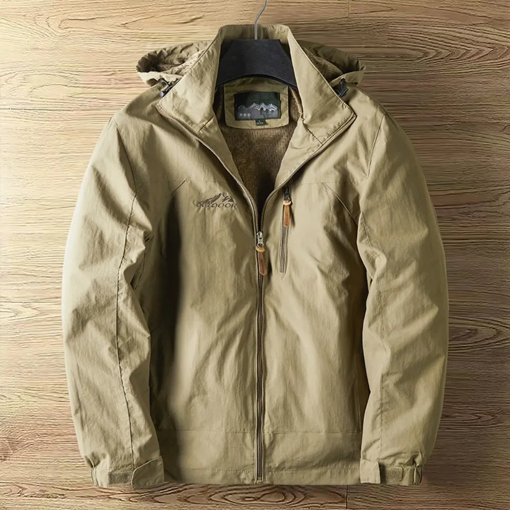 Męskie Kurtka Zimowa Wodoodporna - Outdoor Ski - Khaki