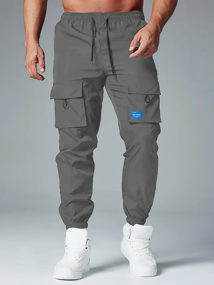 Męskie Spodnie Cargo Joggers - Luźny Krój z Wieloma Kieszeniami - Szary