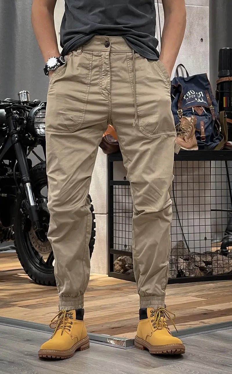 Męskie Spodnie Cargo Stretch - Wygodne i Praktyczne - Khaki