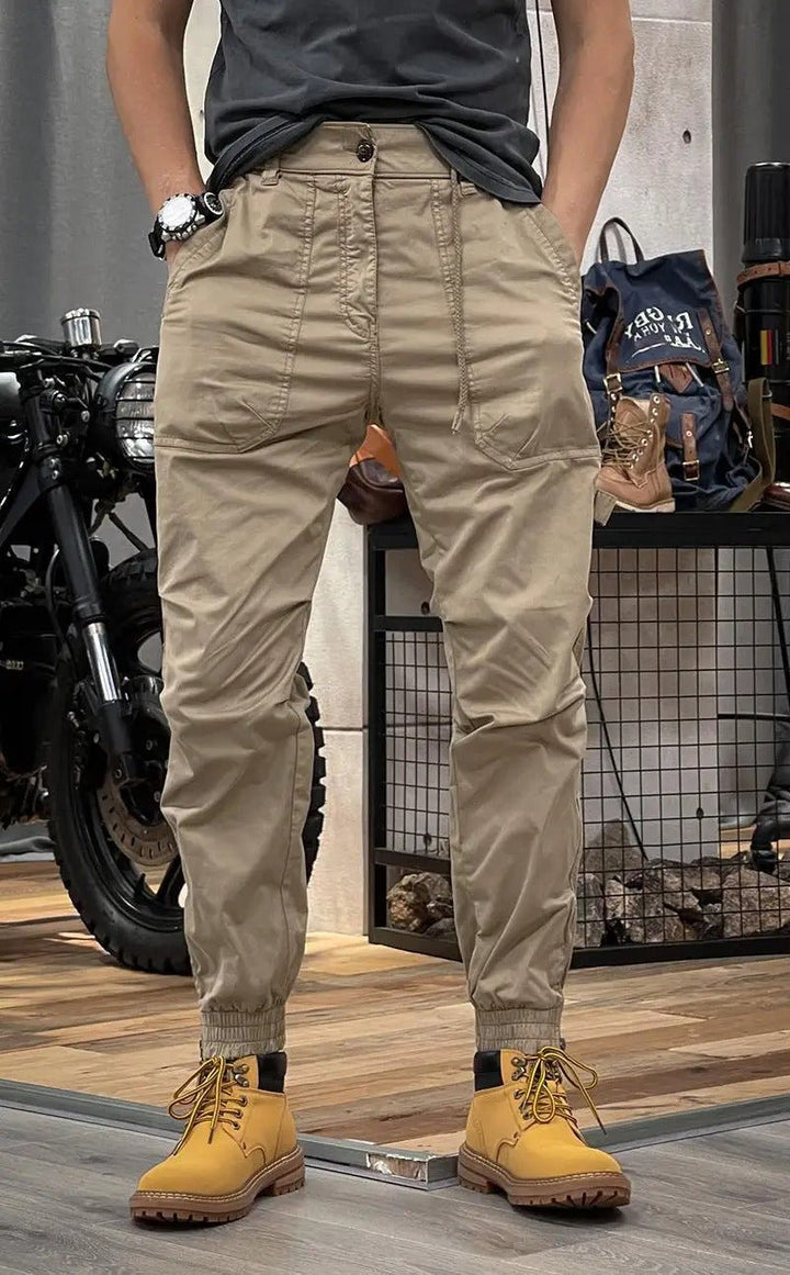 Męskie Spodnie Cargo Stretch - Wygodne i Praktyczne - Khaki