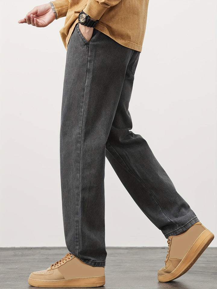 Męskie Spodnie Denim Prosta Nogawka - Casual Wygląd