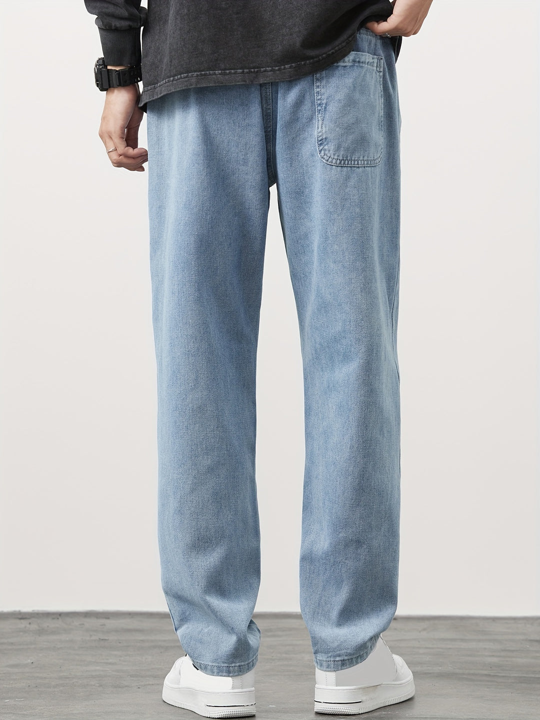 Męskie Spodnie Denim Prosta Nogawka - Casual Wygląd