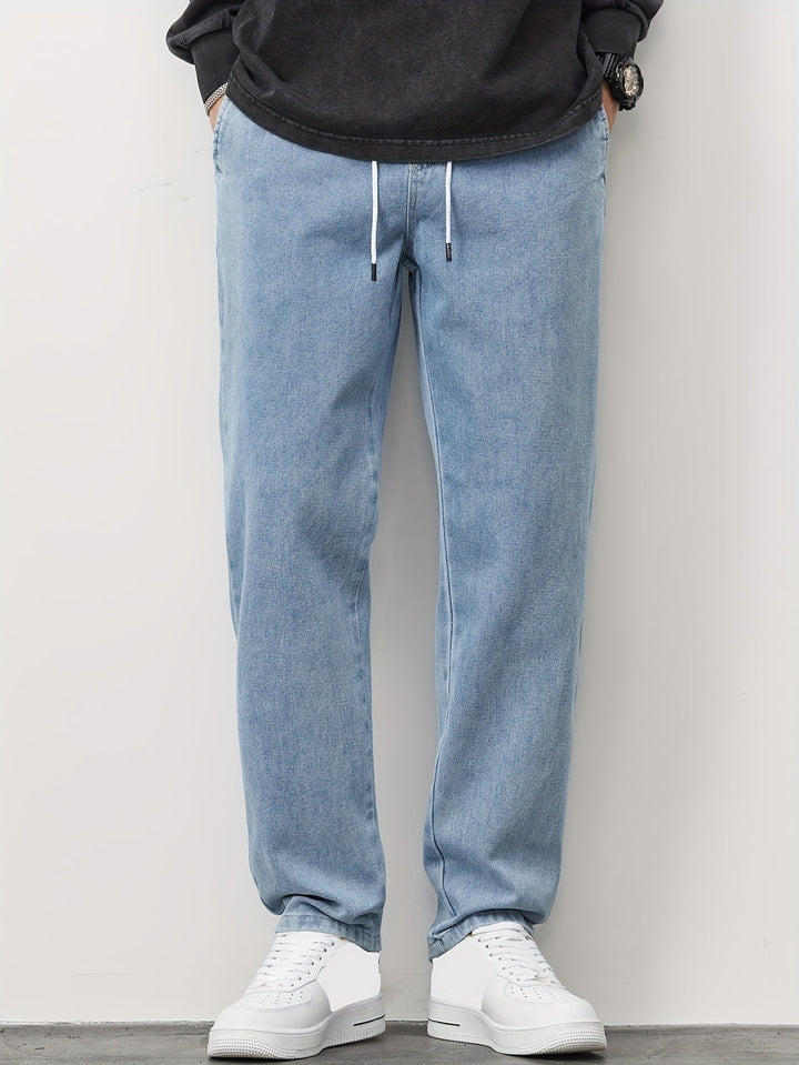 Męskie Spodnie Denim Prosta Nogawka - Casual Wygląd