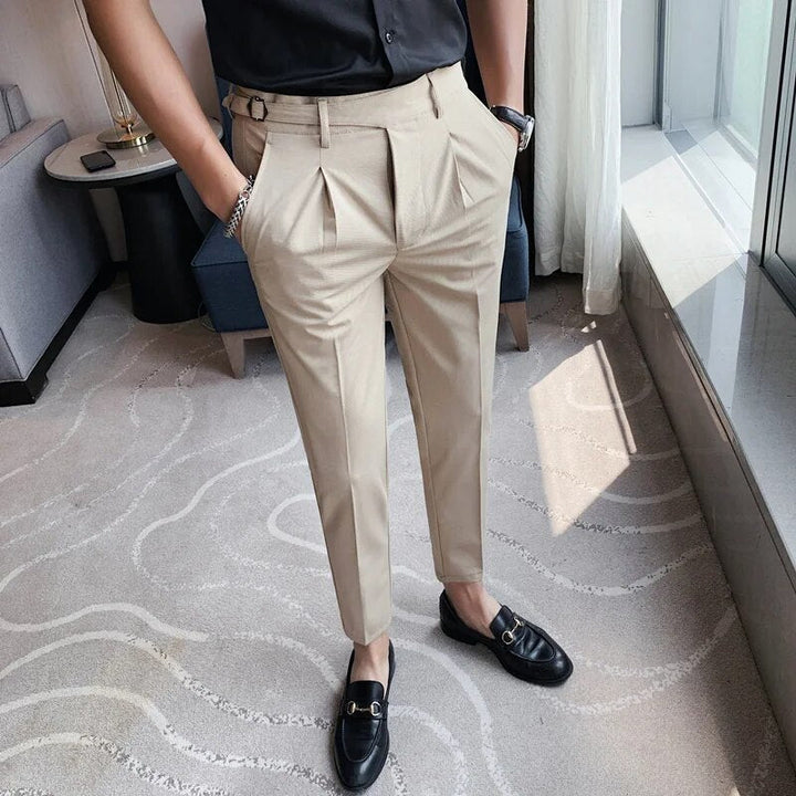 Męskie Spodnie Slim Fit - Eleganckie i Uniwersalne - Beżowy