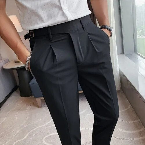 Męskie Spodnie Slim Fit - Eleganckie i Uniwersalne - Czarny