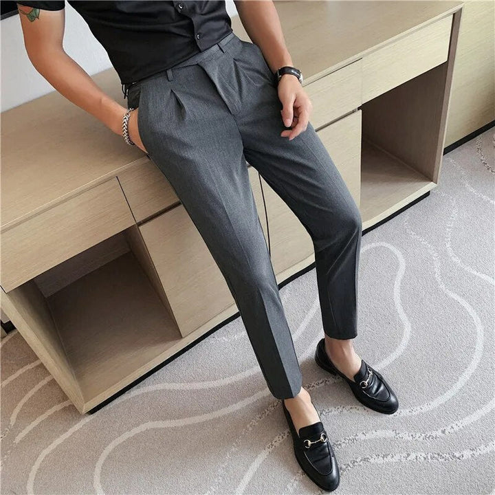 Męskie Spodnie Slim Fit - Eleganckie i Uniwersalne - Szary