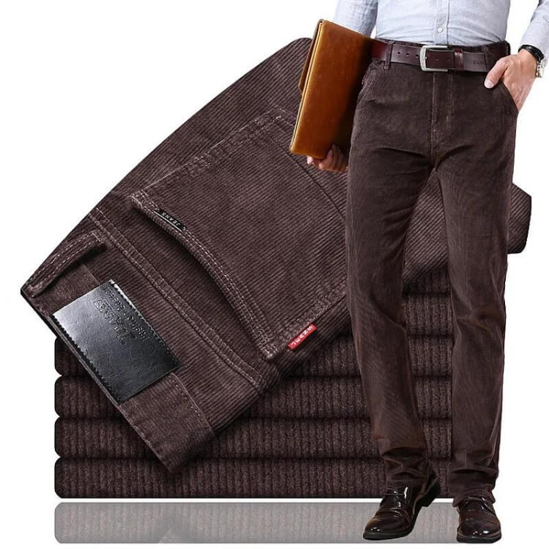 Męskie Spodnie Slim Fit Monaco - Eleganckie i Wygodne - Ciemnobrązowy