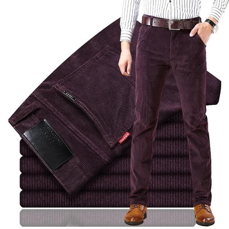 Męskie Spodnie Slim Fit Monaco - Eleganckie i Wygodne - Fioletowy