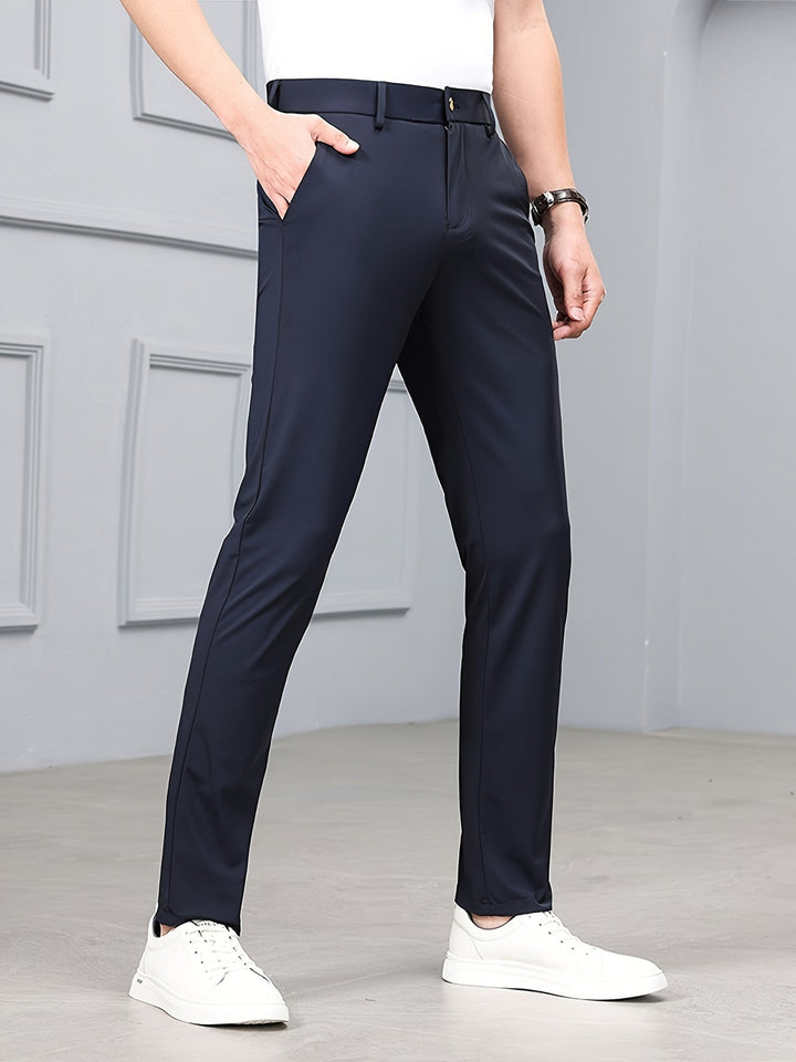 Męskie Spodnie Slim Fit - Stretch & Komfort - Niebieski