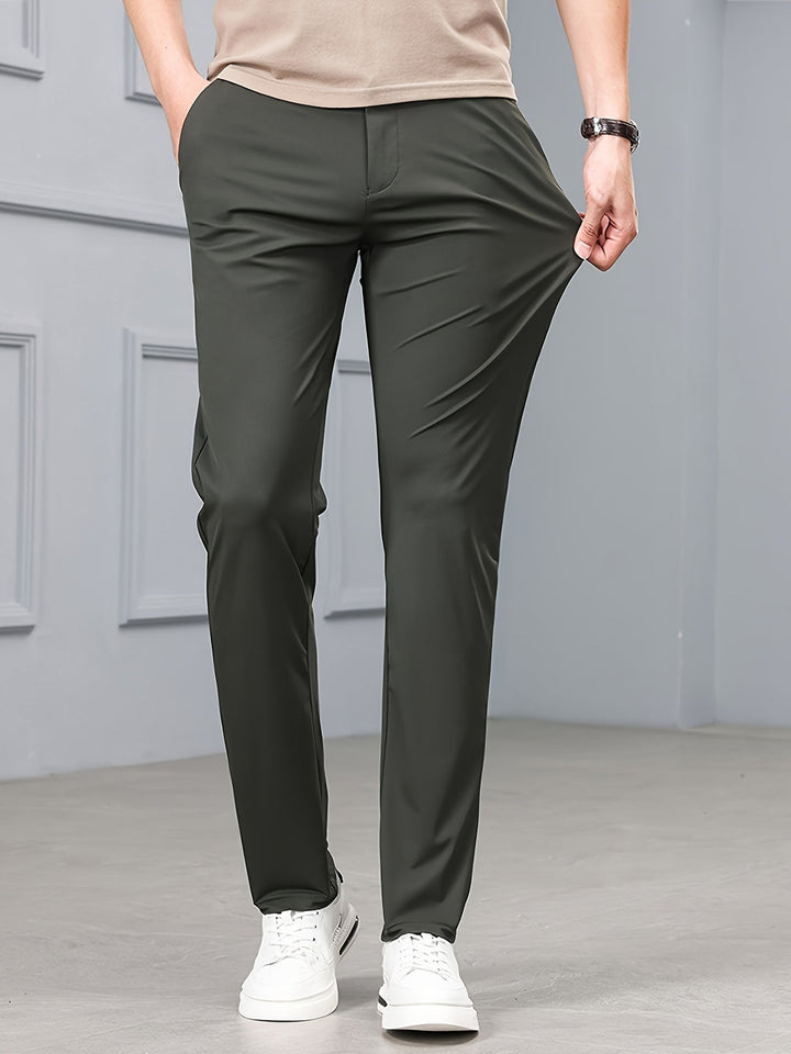 Męskie Spodnie Slim Fit - Stretch & Komfort - Zielony
