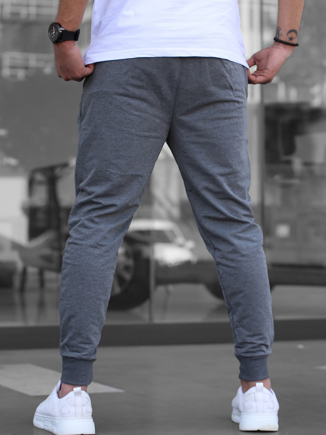 Męskie Spodnie Sportowe Lekkie - Slim-Fit z Sznurkiem