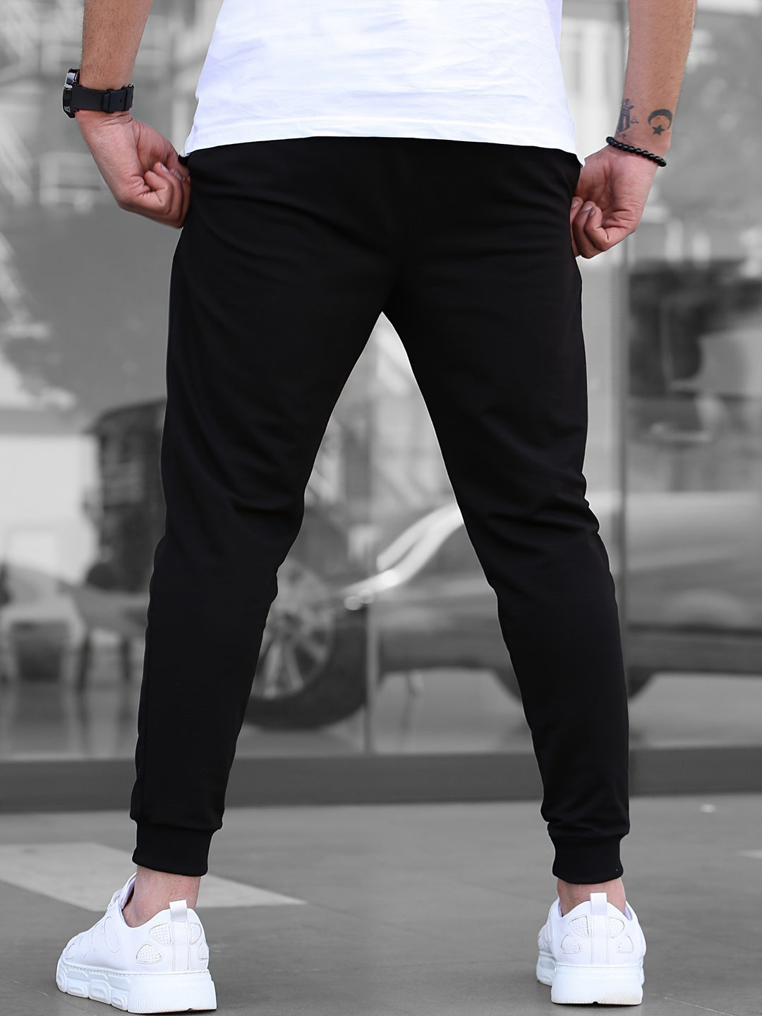 Męskie Spodnie Sportowe Lekkie - Slim-Fit z Sznurkiem