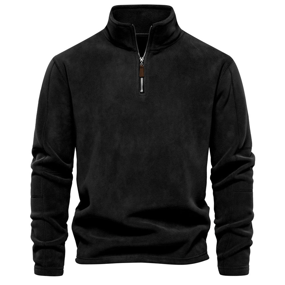 Męskie Swetry Termiczne Half-Zip Stojący Kołnierz - Zima