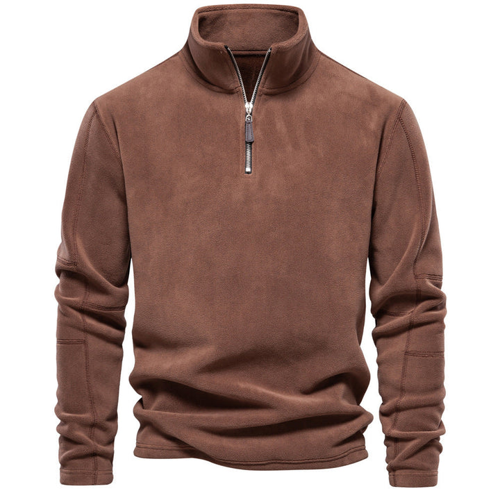 Męskie Swetry Termiczne Half-Zip Stojący Kołnierz - Zima