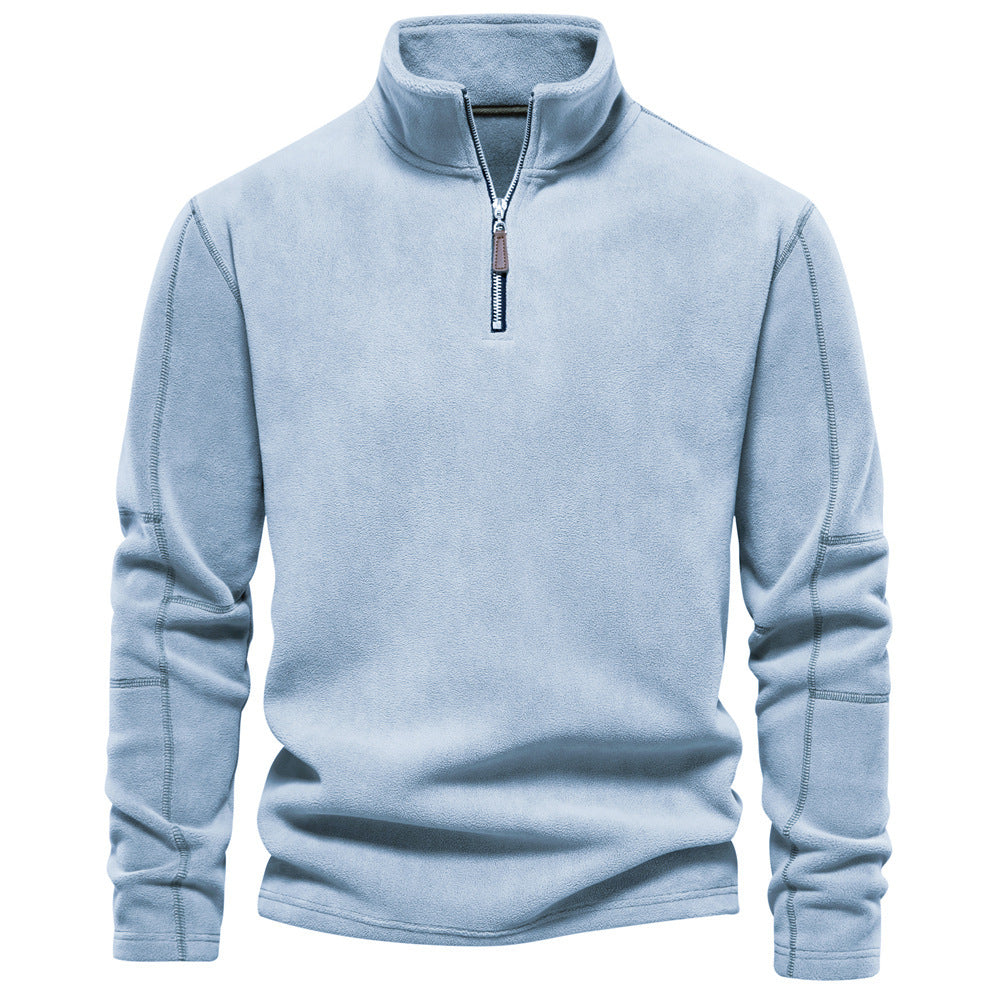 Męskie Swetry Termiczne Half-Zip Stojący Kołnierz - Zima