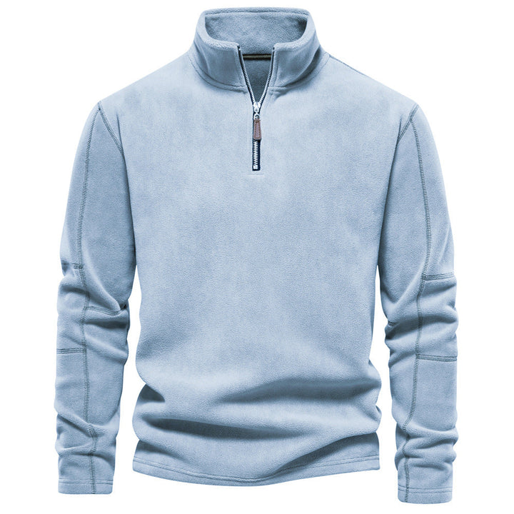 Męskie Swetry Termiczne Half-Zip Stojący Kołnierz - Zima