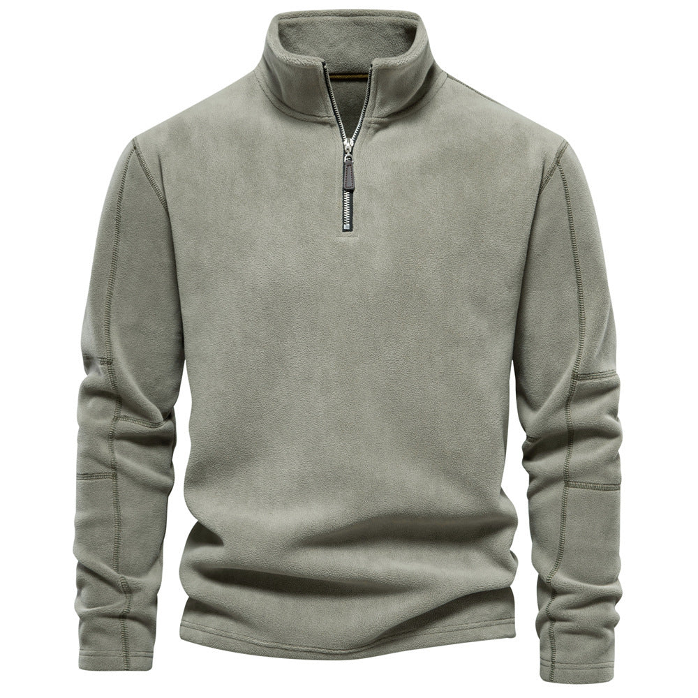 Męskie Swetry Termiczne Half-Zip Stojący Kołnierz - Zima