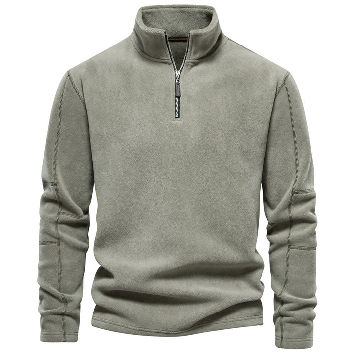 Męskie Swetry Termiczne Half-Zip Stojący Kołnierz - Zima