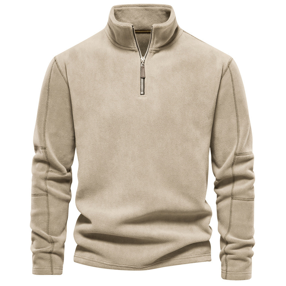 Męskie Swetry Termiczne Half-Zip Stojący Kołnierz - Zima
