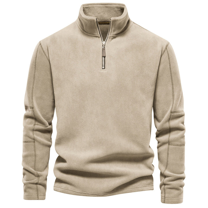 Męskie Swetry Termiczne Half-Zip Stojący Kołnierz - Zima