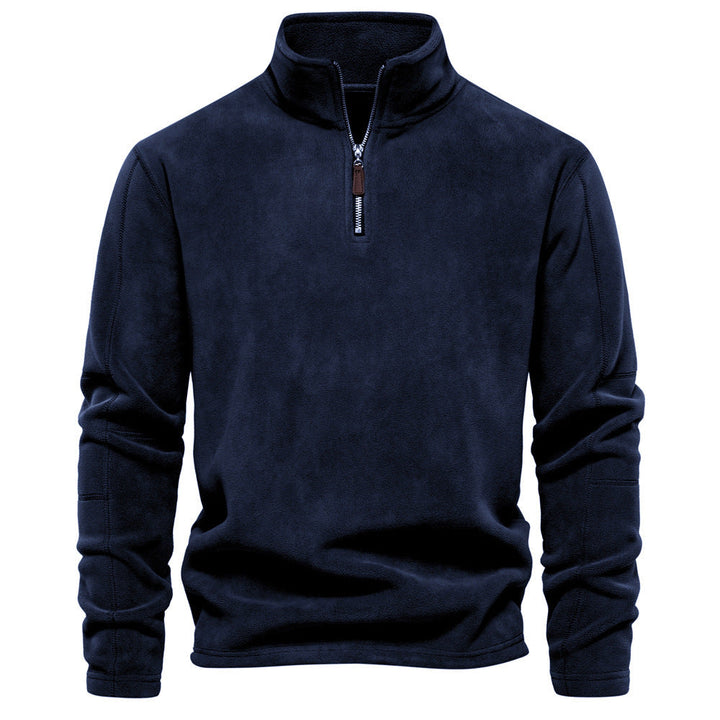 Męskie Swetry Termiczne Half-Zip Stojący Kołnierz - Zima