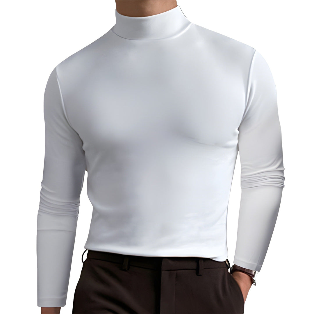 Męskie T-shirt Krótki Rękaw Kołnierz - Slim Fit Baza Letnia - Biały