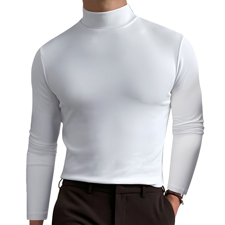 Męskie T-shirt Krótki Rękaw Kołnierz - Slim Fit Baza Letnia - Biały