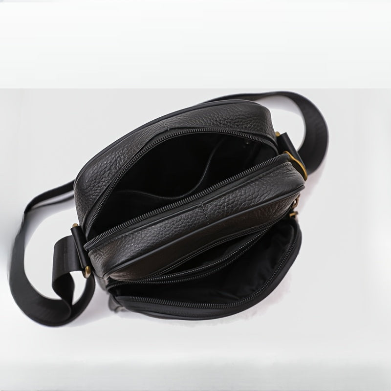 Męskie Torba na ramię skórzana - Biznesowa crossbody z dużą pojemności