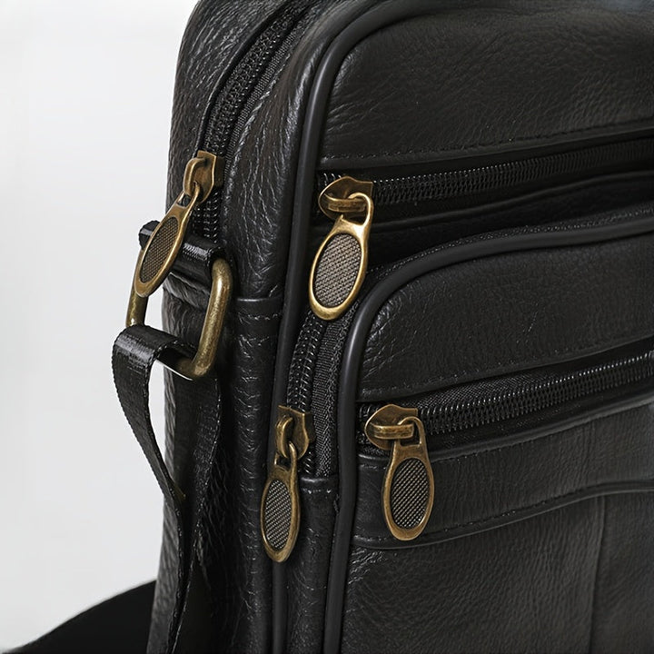 Męskie Torba na ramię skórzana - Biznesowa crossbody z dużą pojemności