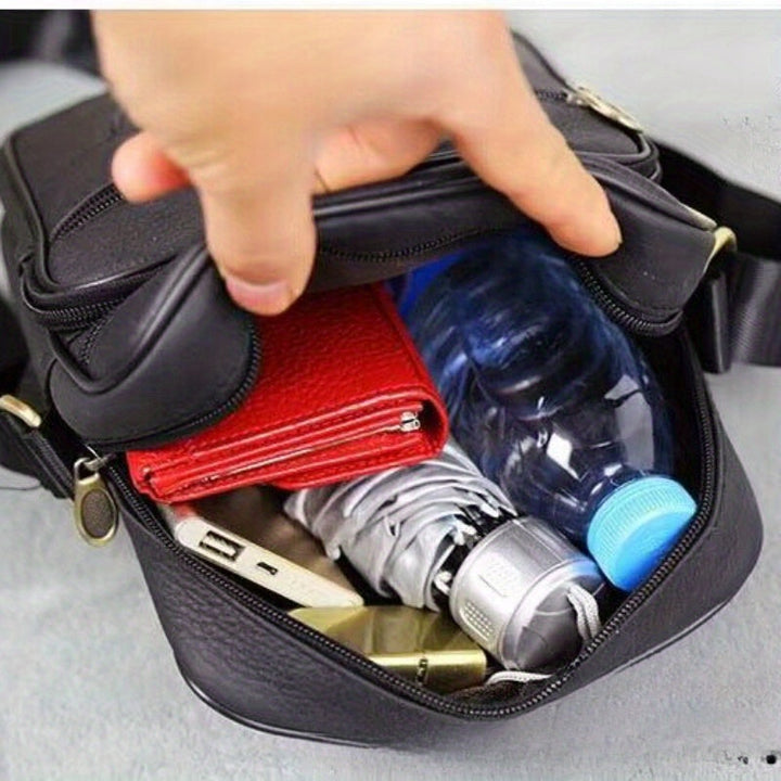 Męskie Torba na ramię skórzana - Biznesowa crossbody z dużą pojemności