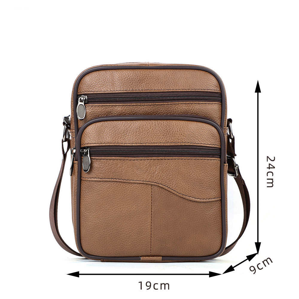 Męskie Torba na ramię skórzana - Biznesowa crossbody z dużą pojemności