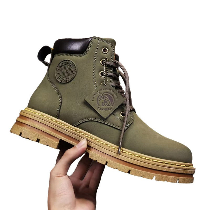 Męskie Zimowe Buty Sznurowane - Wodoodporne i Trwałe - Zielony