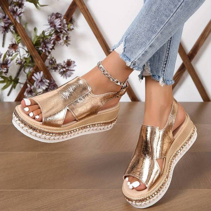 Sandały Damskie Na Słupku | Sandały Na Platformie-Women Sandals-Miloska