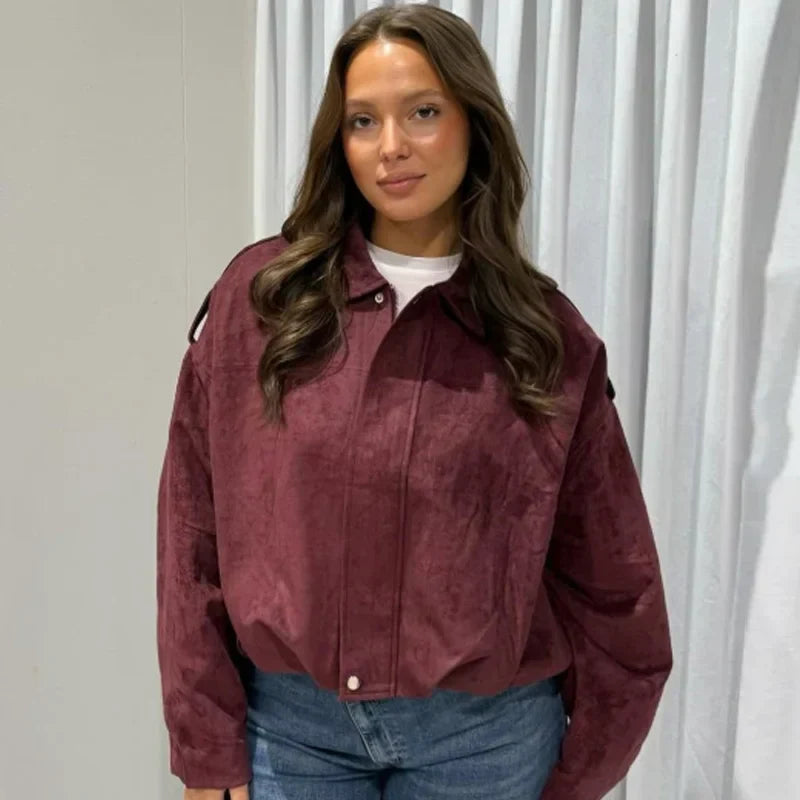 Krótka Kurtka Wiosenna | Bomberka Damska-Women Jacket-Miloska