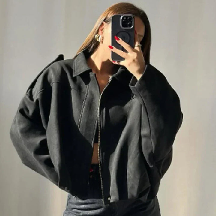 Krótka Kurtka Wiosenna | Bomberka Damska-Women Jacket-Miloska